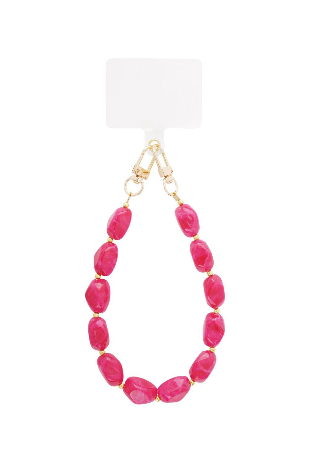 Telefoonkoord kralen - rose red