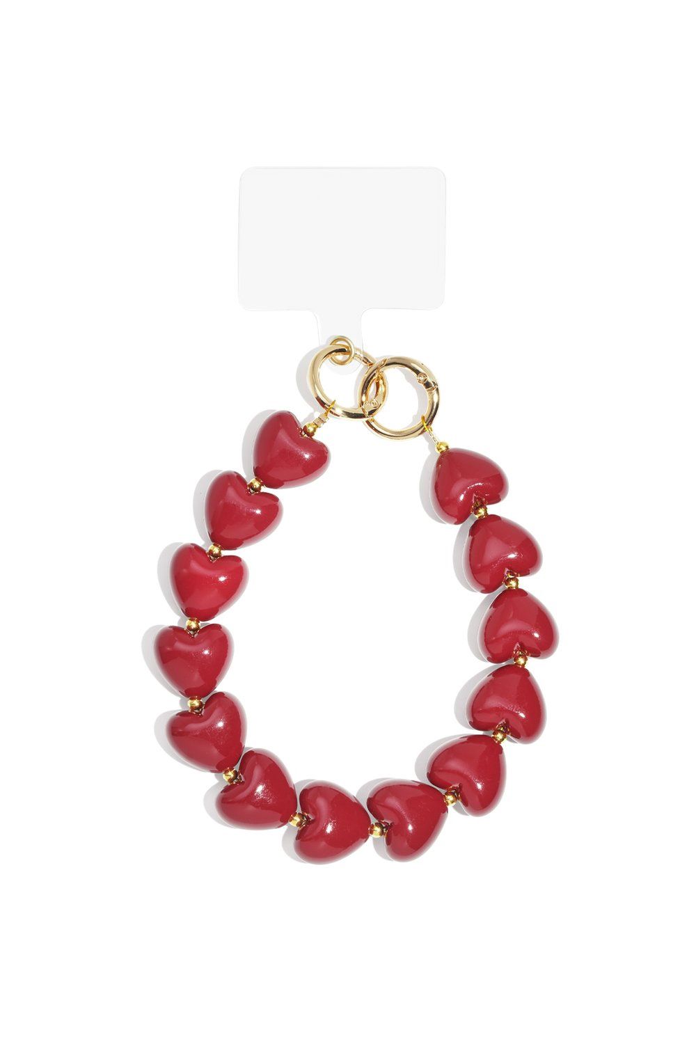 Telefoonkoord hartjes - wijnrood