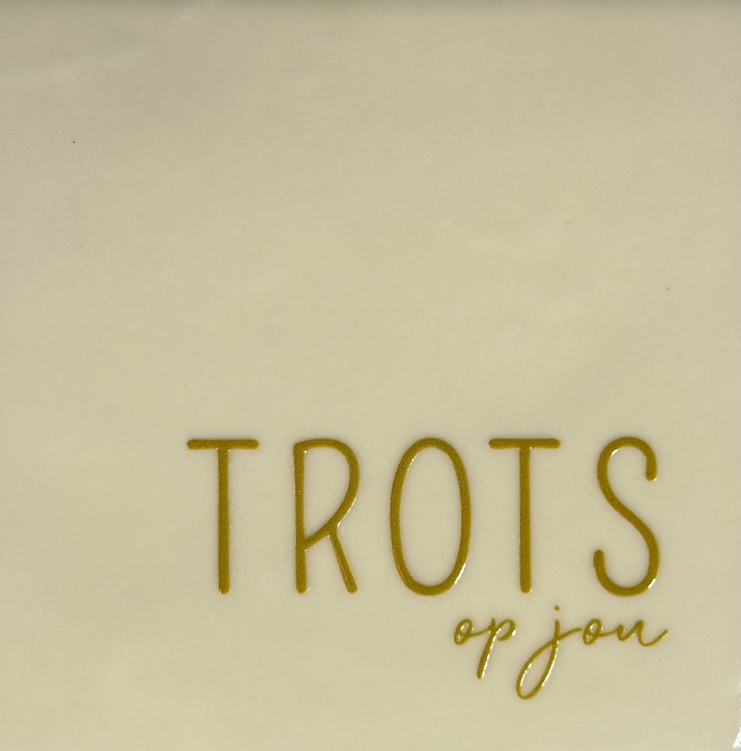 Tegel - 'trots op jou' creme/goud