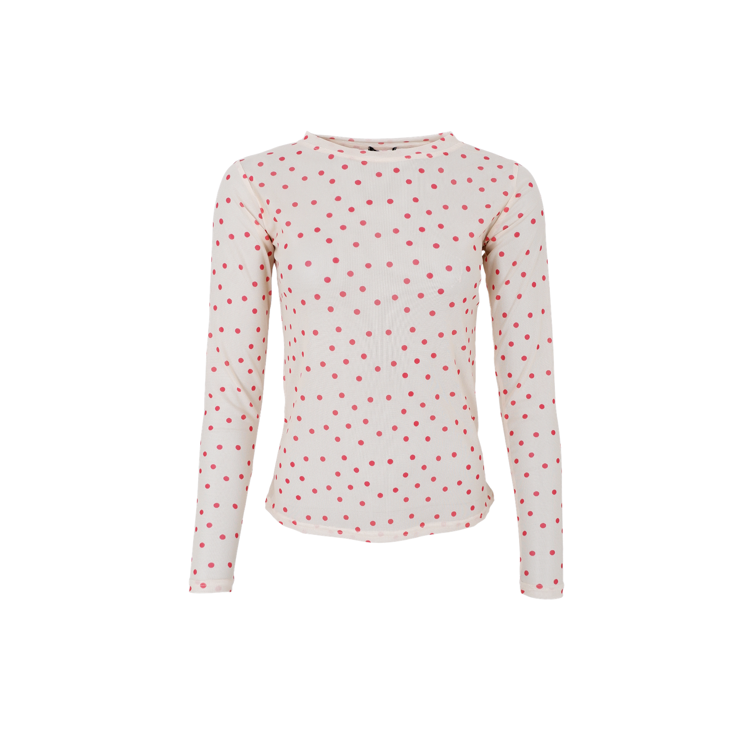 Mesh top dots - beige/rood