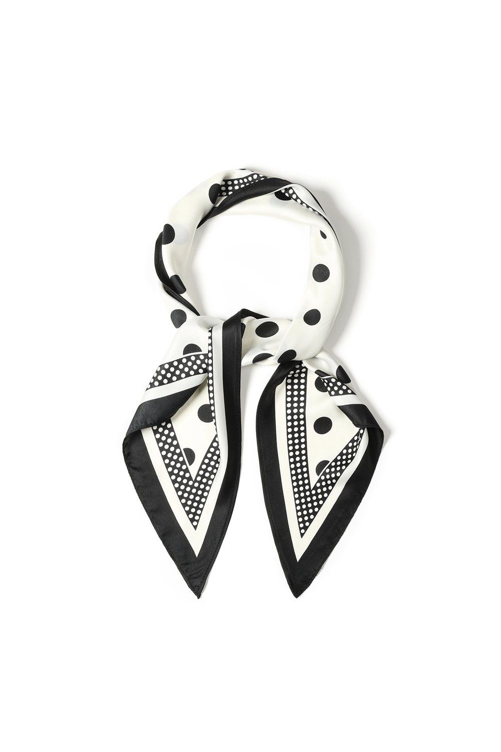 Sjaal polka dots - beige/zwart