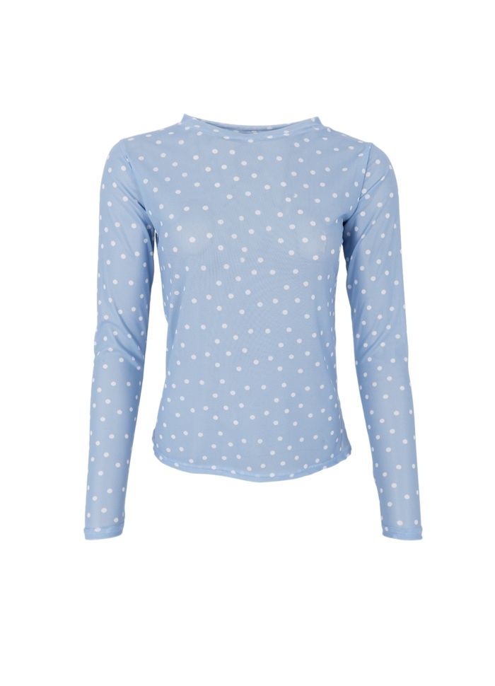 Mesh top dots - blauw/wit