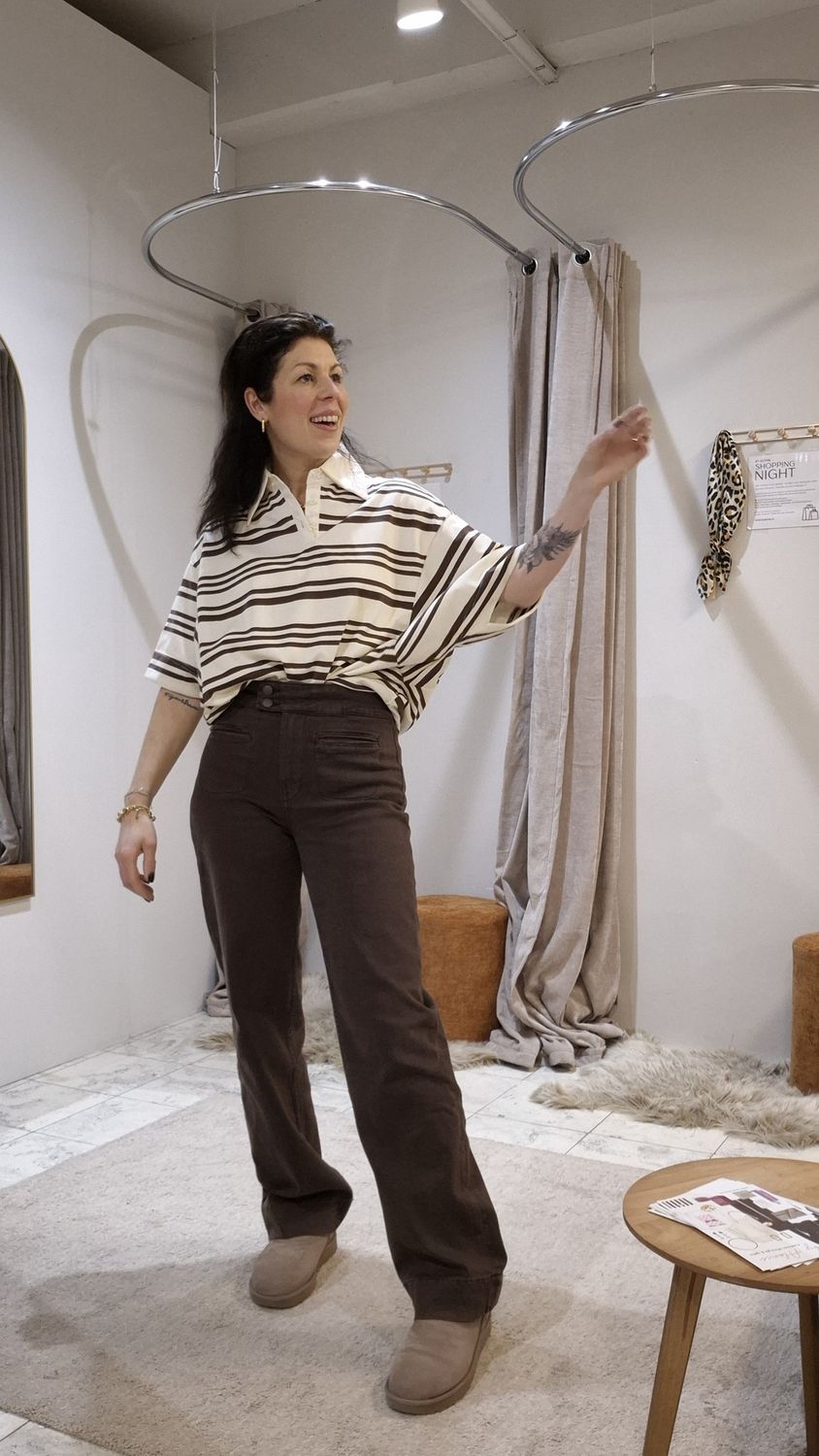 Polo striped tee - bruin/beige