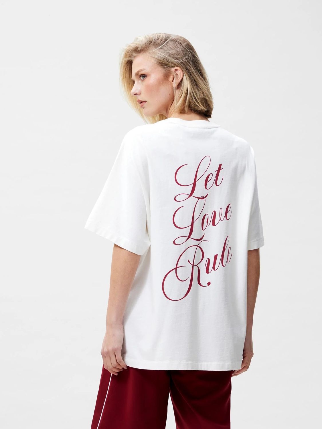 Oversized tshirt met backprint - Let Love Rule