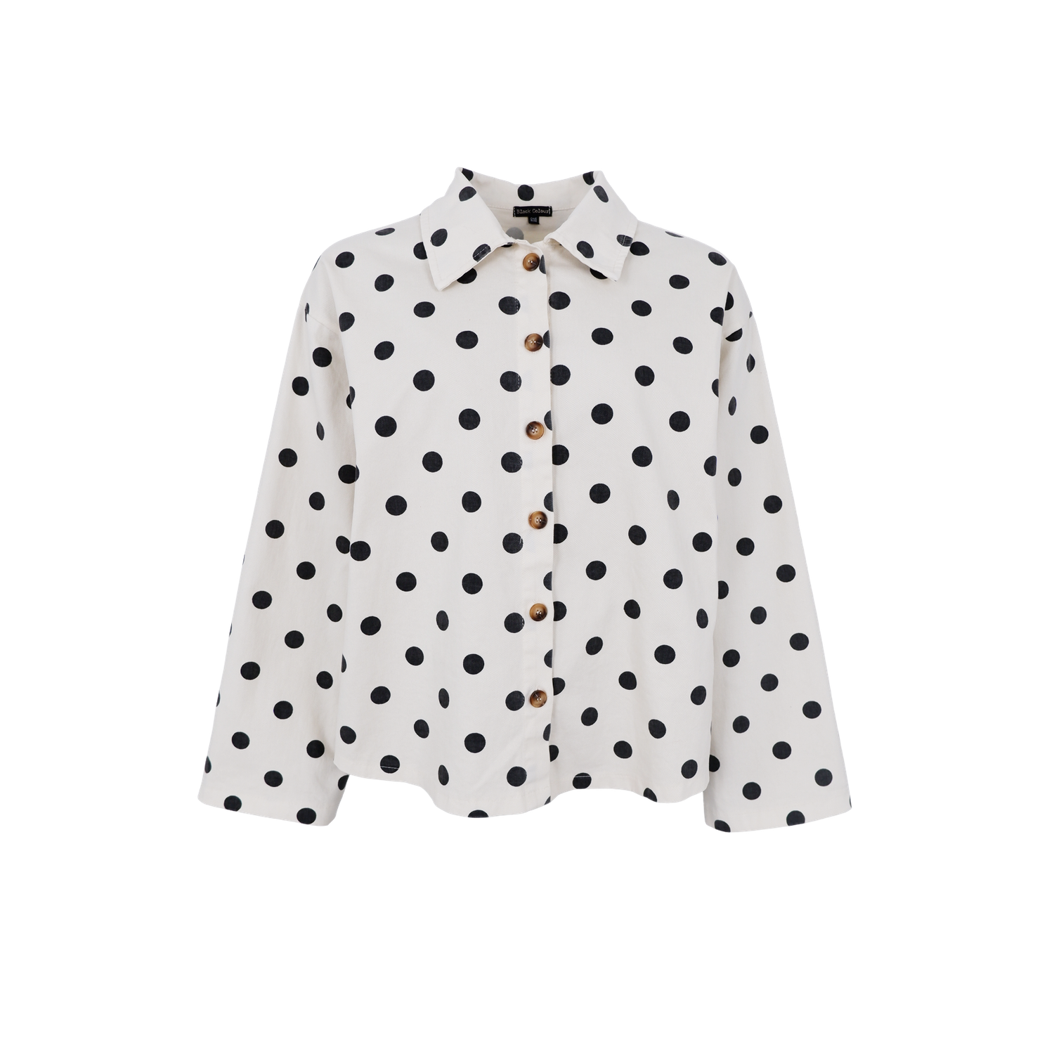 Oversized Canvas Jacket Dots - zwart/wit