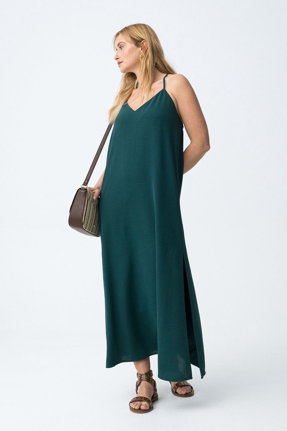 Lange jurk Bestie - petrol