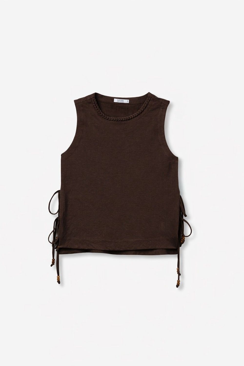 Mouwloze top Bresha - dark brown