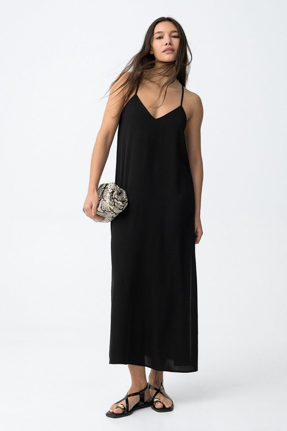 Lange jurk Bestie - zwart