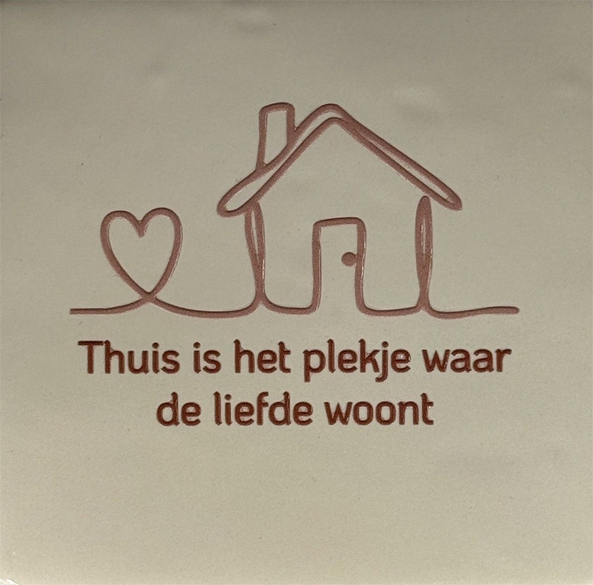 Tegel - 'thuis is het plekje waar de liefde woont nieuw creme/nude roze'