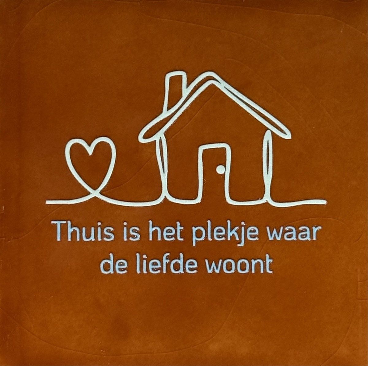 Tegel - 'thuis is het plekje waar de liefde woont nieuw terra/lichtgroen'