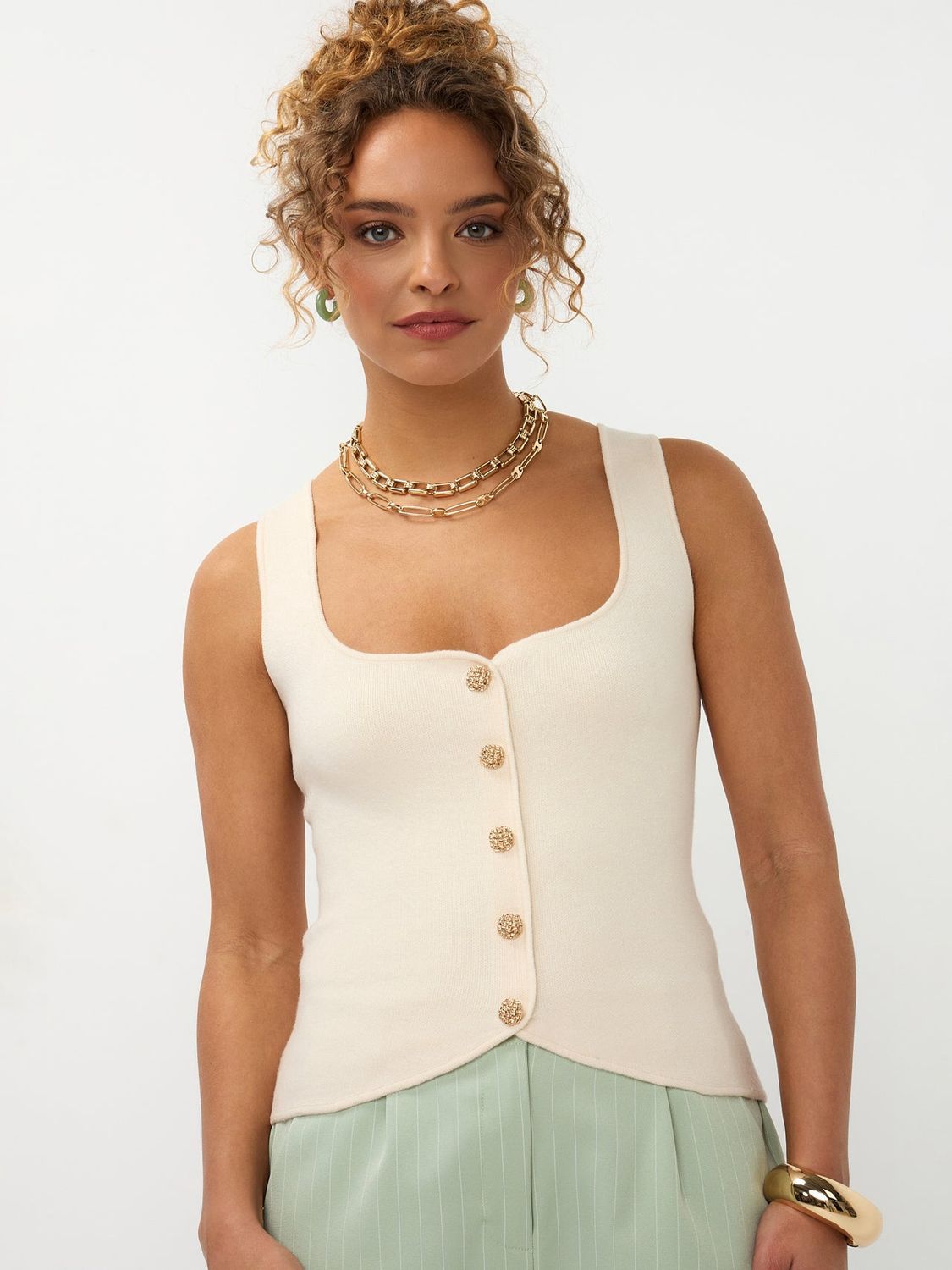 Knitted top Mella - ecru