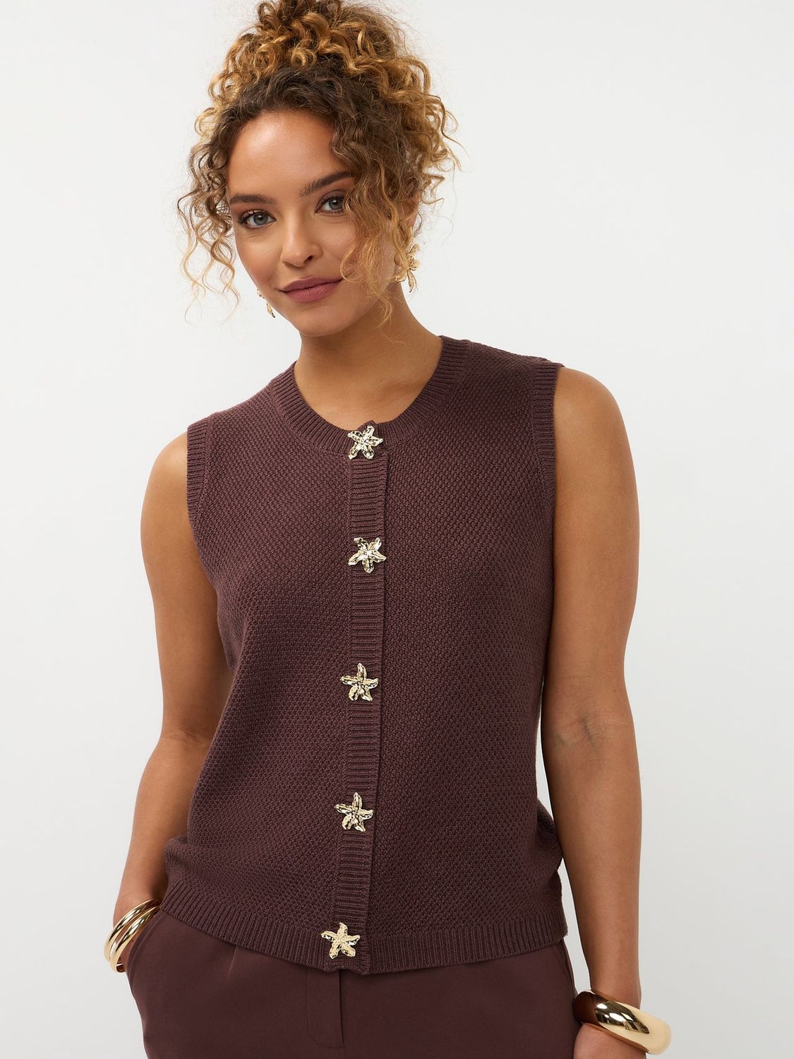 Knitted top Mona - brown