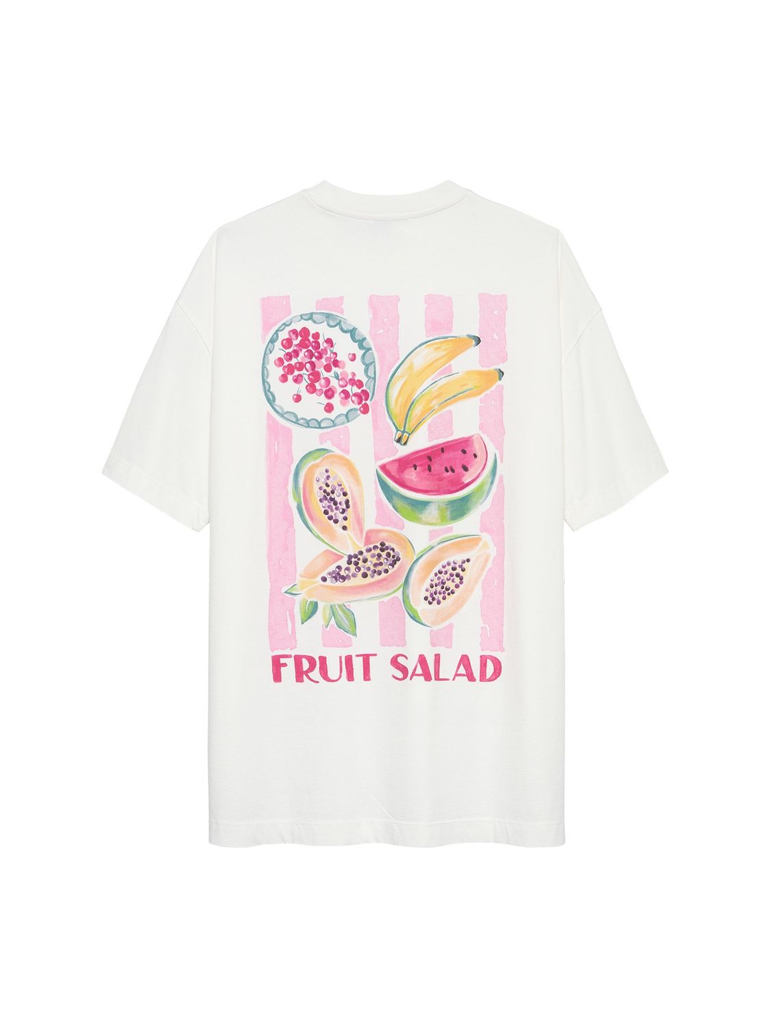 Oversized graphic t-shirt 'fruit salad' - off white