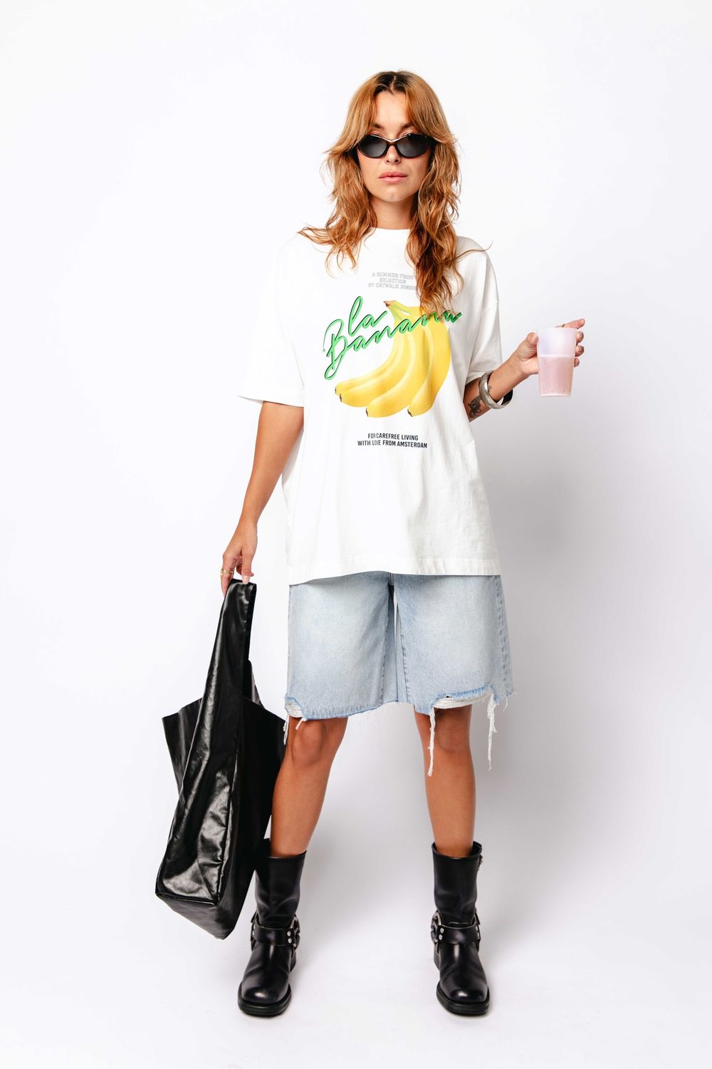Oversized graphic t-shirt 'la Banana' - off white