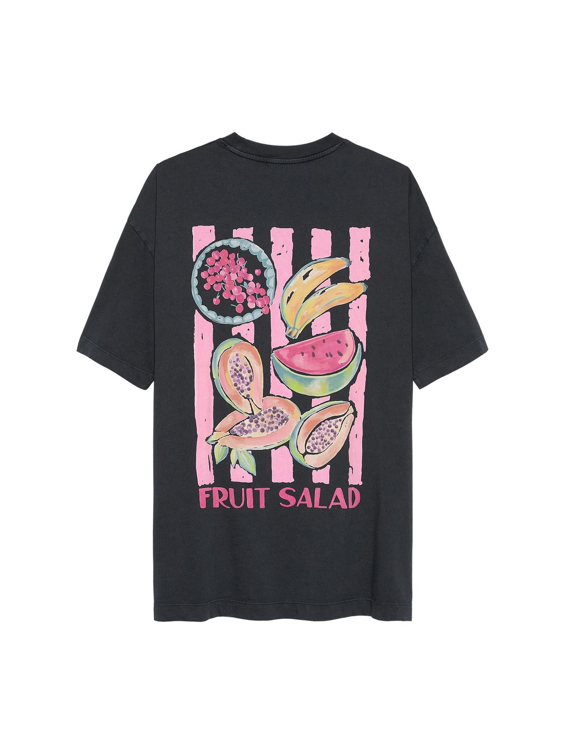 Oversized graphic t-shirt 'fruit salad' - dark grey