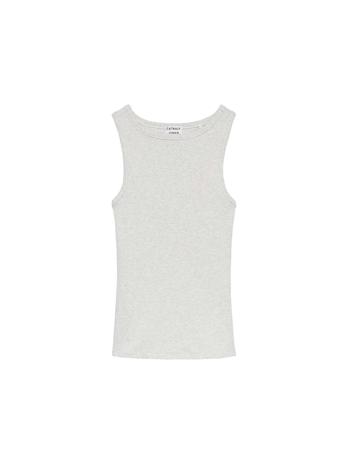 Classic rib singlet - light grey melange