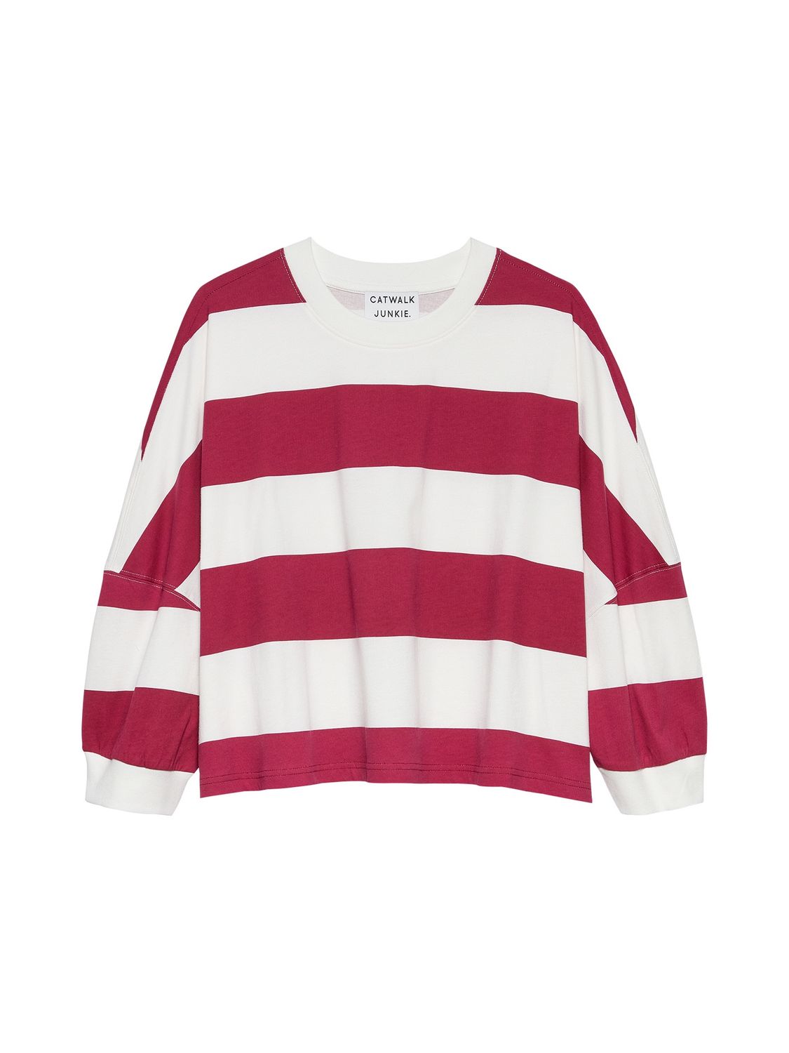 Oversized bold striped Tshirt - cranberry juice