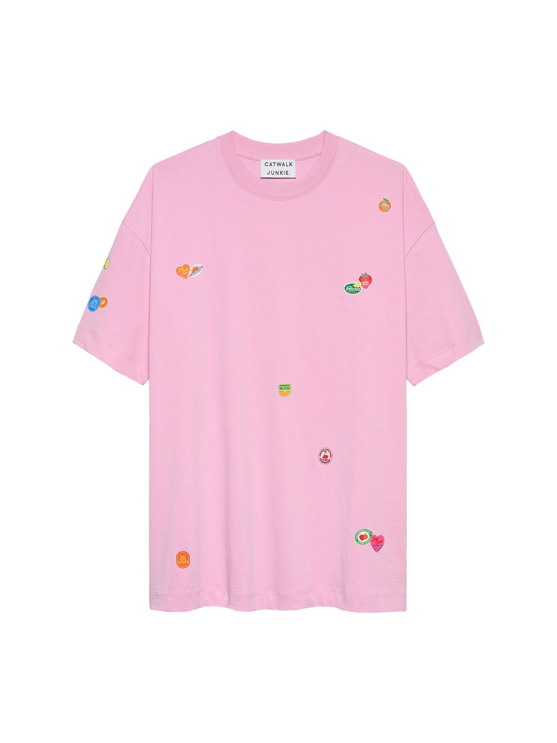 Oversized allover graphic t-shirt - soft pink