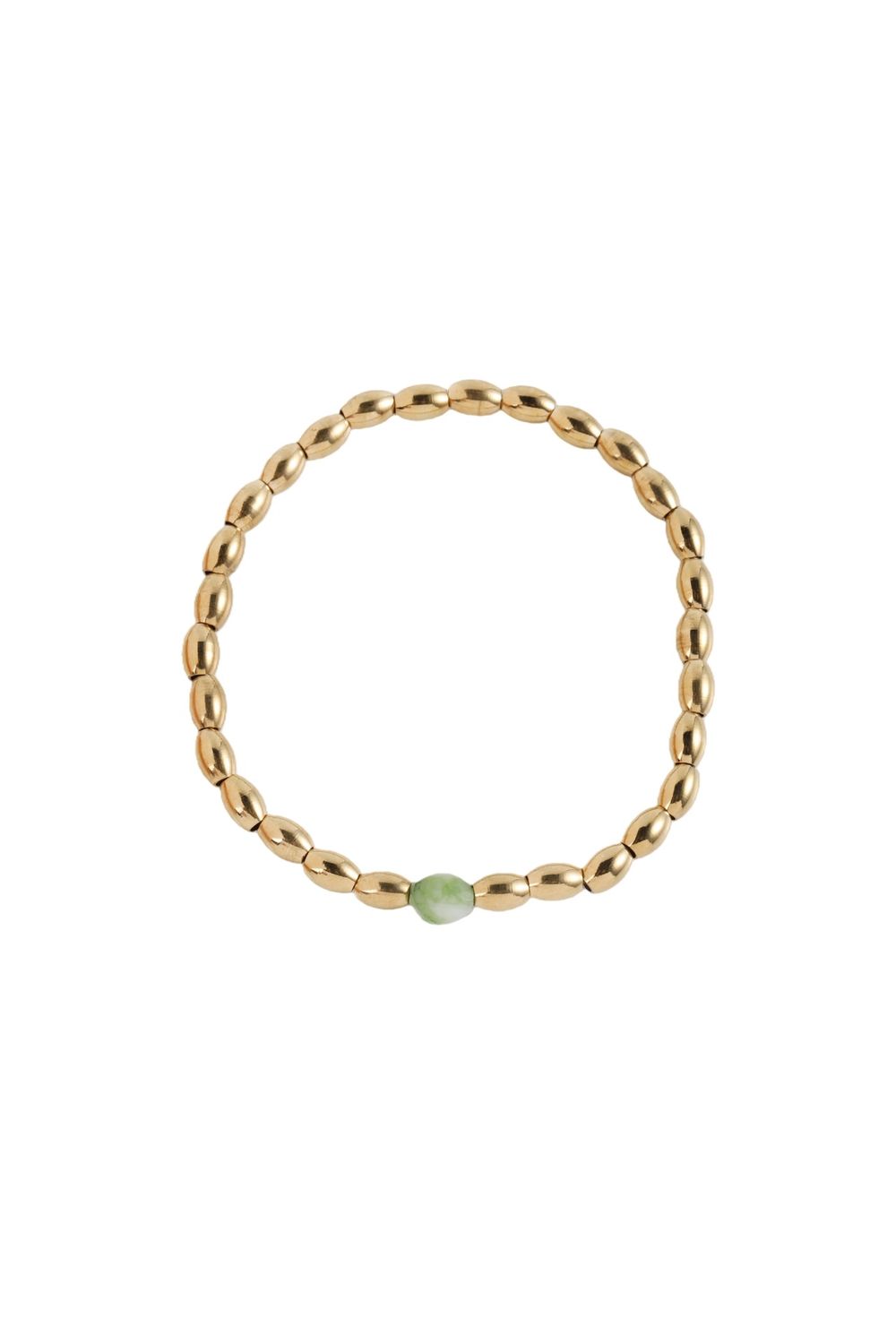 Kralenarmband met steen - groen