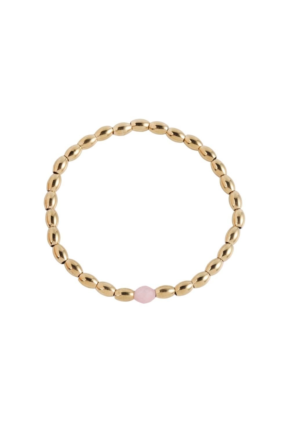 Kralenarmband met steen - roze