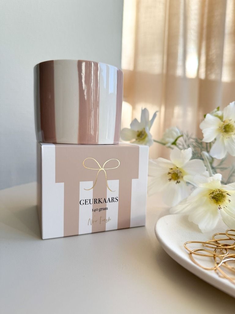 Geurkaars | Beige keramiek - 140gr