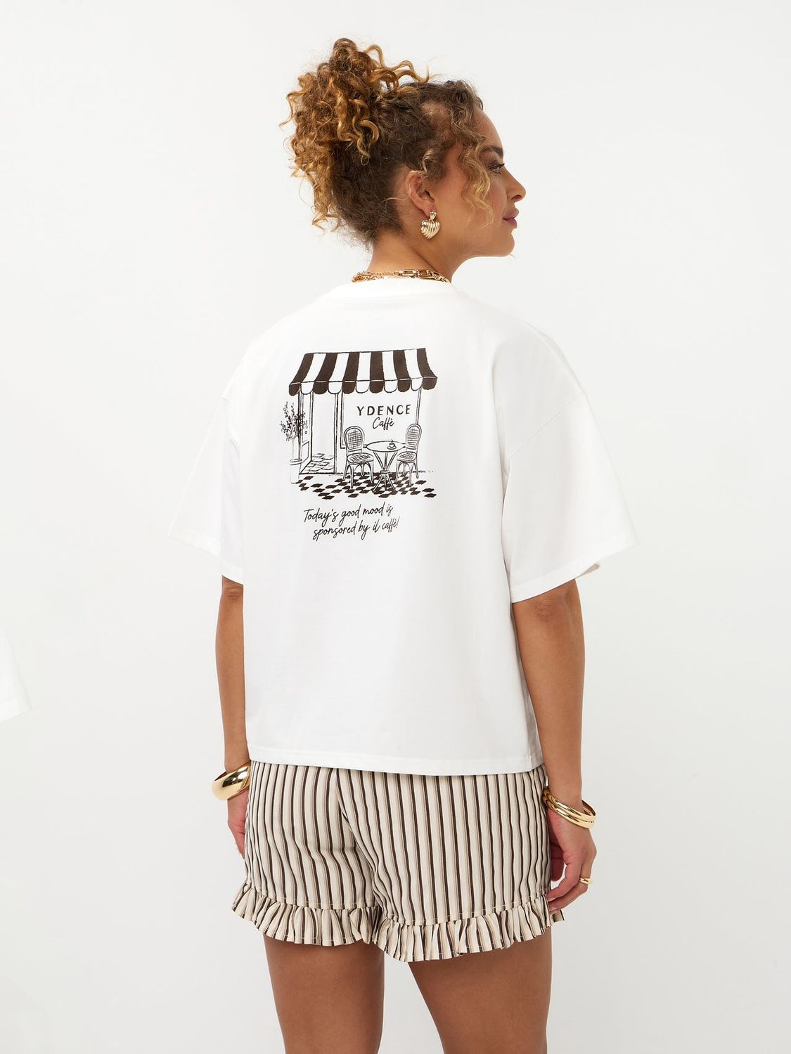 T-shirt Ydence cafe - Off-white