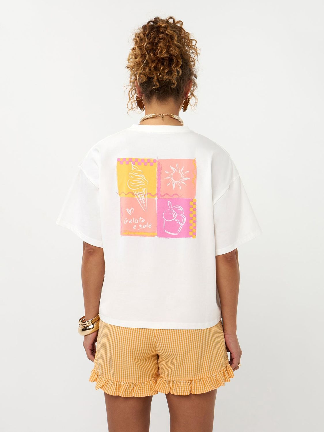 T-shirt Gelato e sole - Off-white