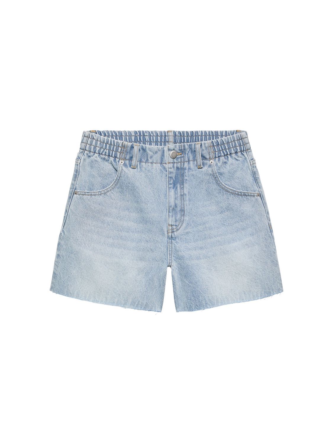 Denim shorts with elastic waistband - blue