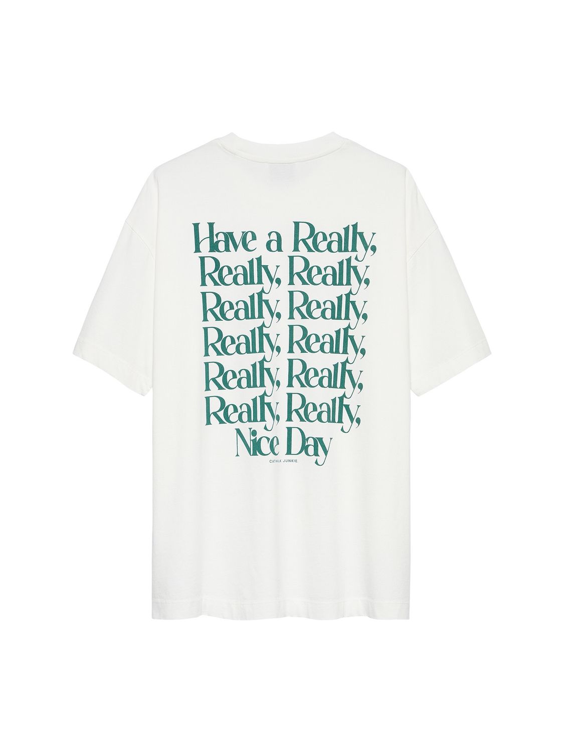 Oversized graphic t-shirt 'have a...' - off-white / green
