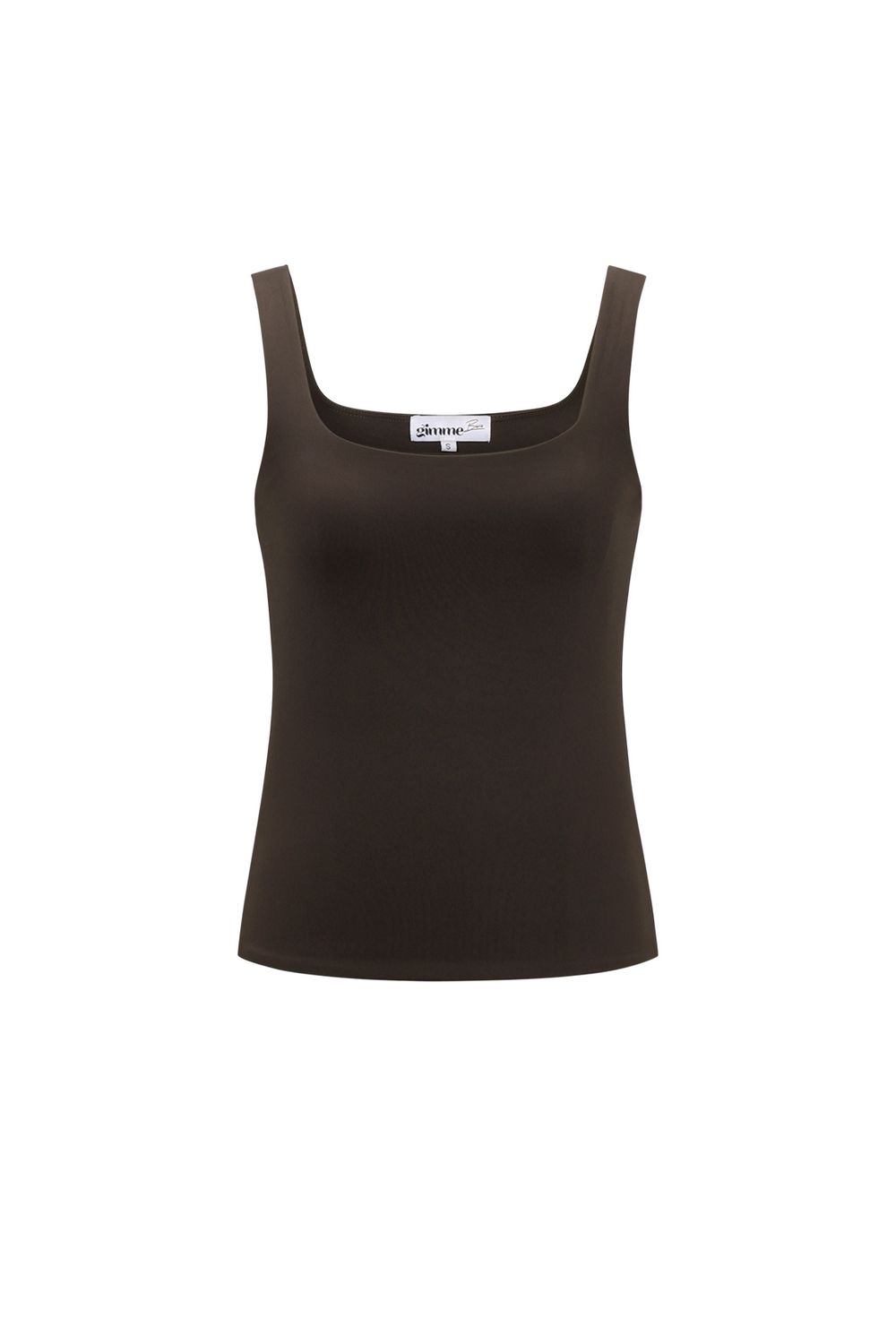 Strakke basic top met stretch - bruin