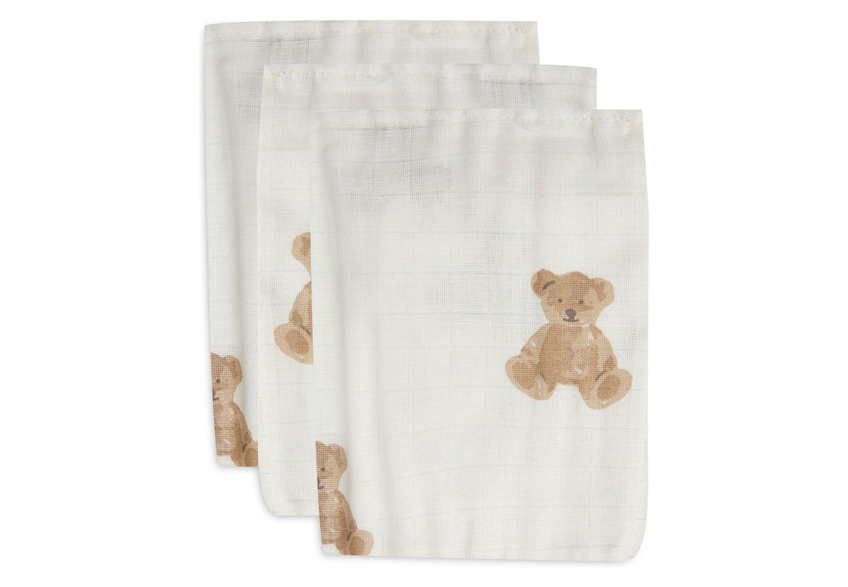 Washandje Hydrofiel Teddy Bear - 3 Stuks