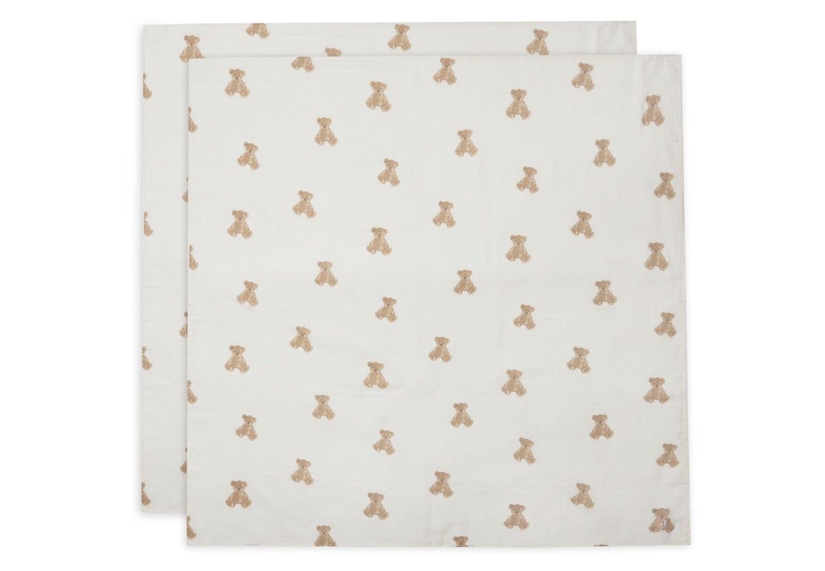 Hydrofiele Doek Large 115x115cm Teddy Bear - 2 Stuks