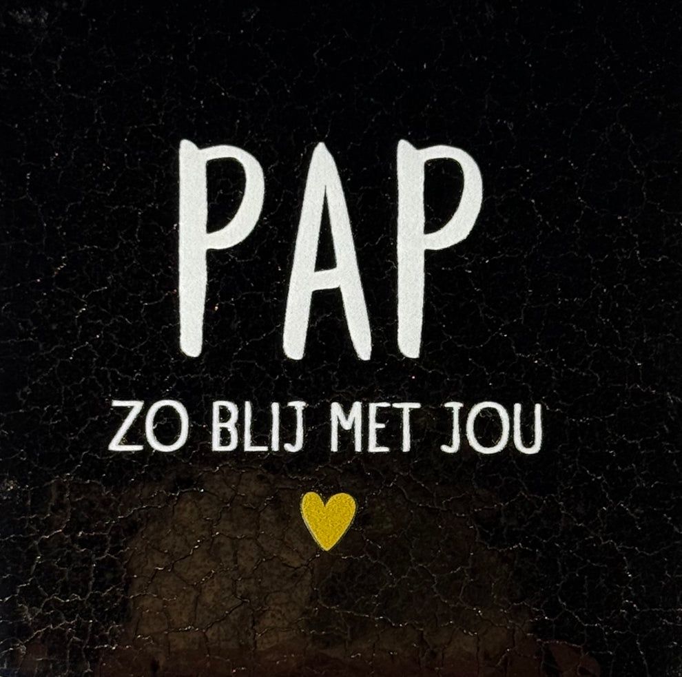 Tegel - 'pap zo blij met jou' goud/creme