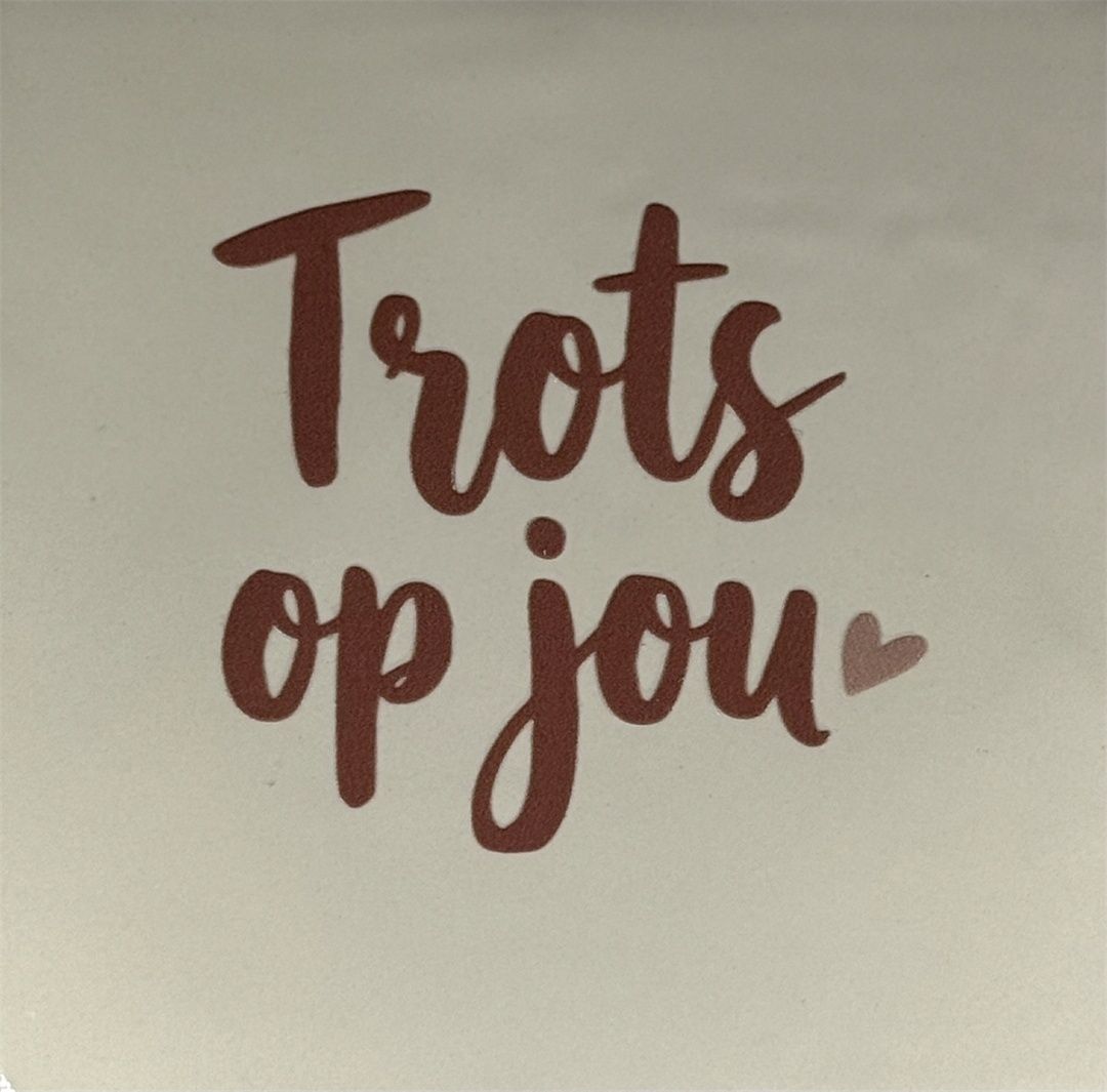 Tegel - 'trots op jou' creme/taupe(nude roze)