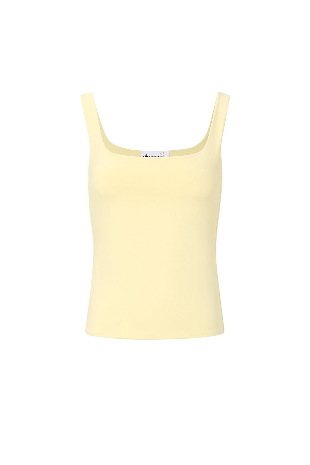 Strakke basic top met stretch - botergeel