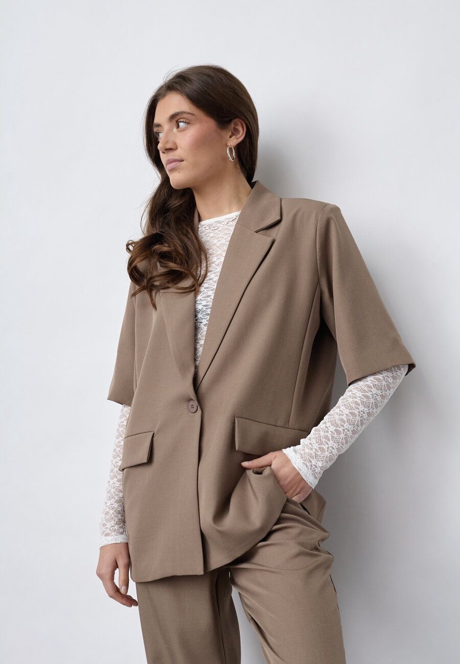 Blazer Viksa (korte mouw) - dark sand