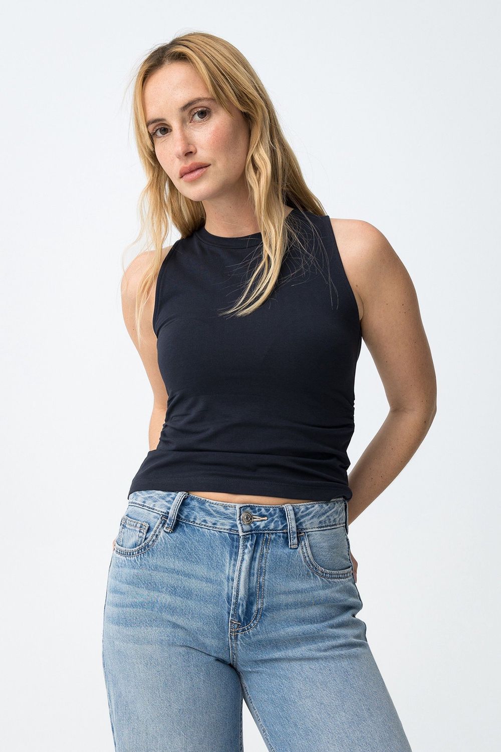 Mouwloze top Bubu - donkerblauw