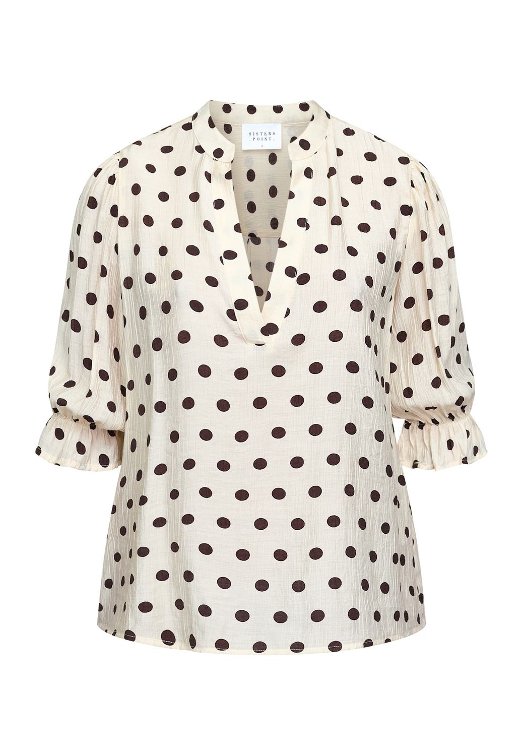 Blouse Venny - cream/brown dots