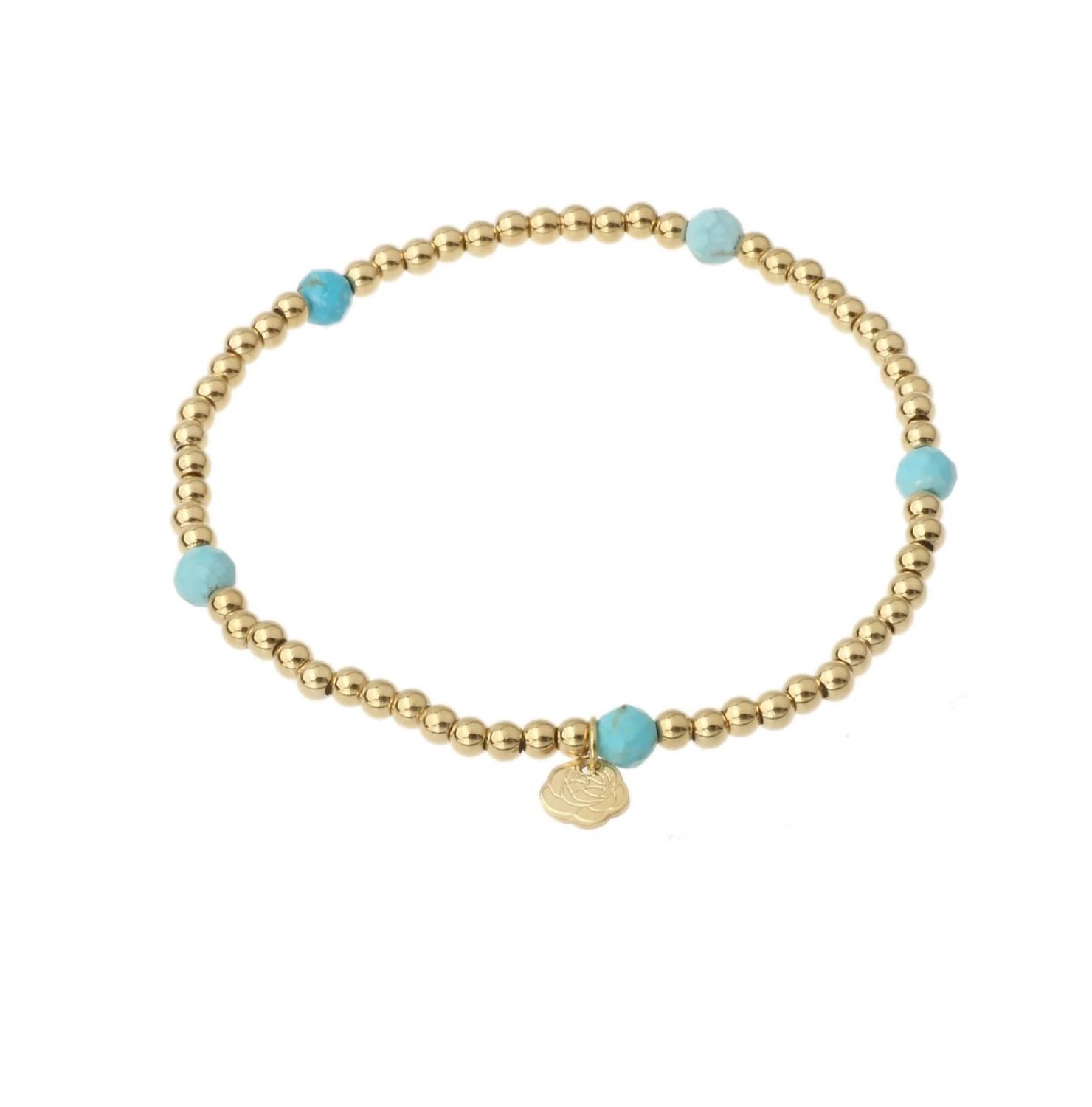 Kralenarmband met 5 stenen - blauw