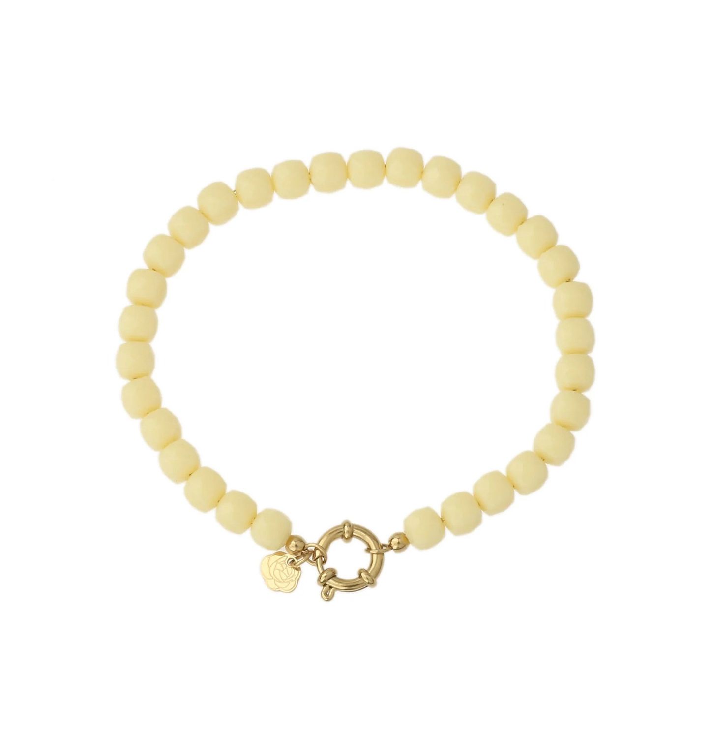 Kralenarmband - botergeel
