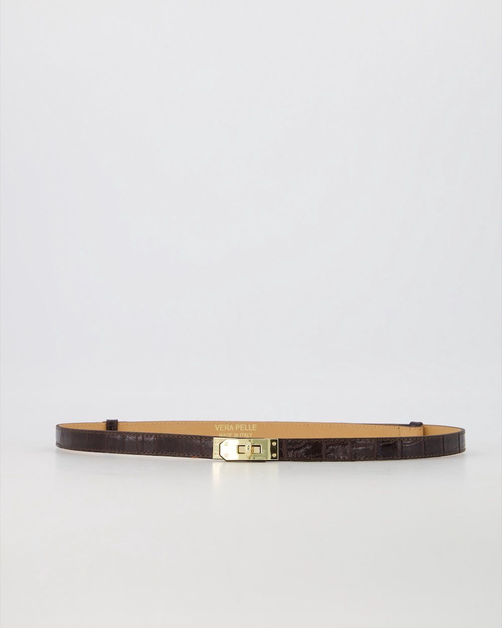 Riem Garcia leer - croco donkerbruin (B23)