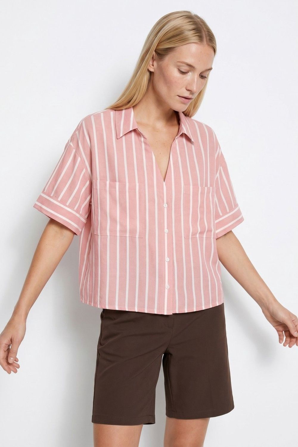 Blouse Kefir - streep roze