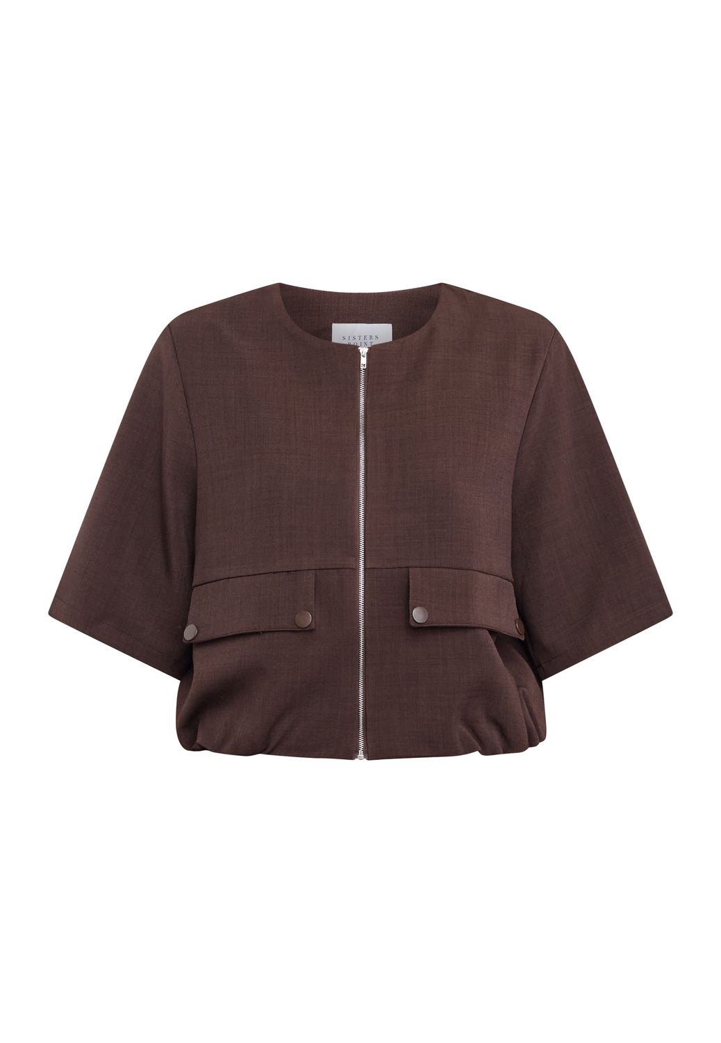 Jacket Garwin korte mouw - dark chocolate