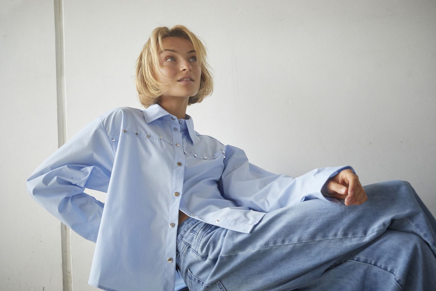 Blouse Etras studs - light blue