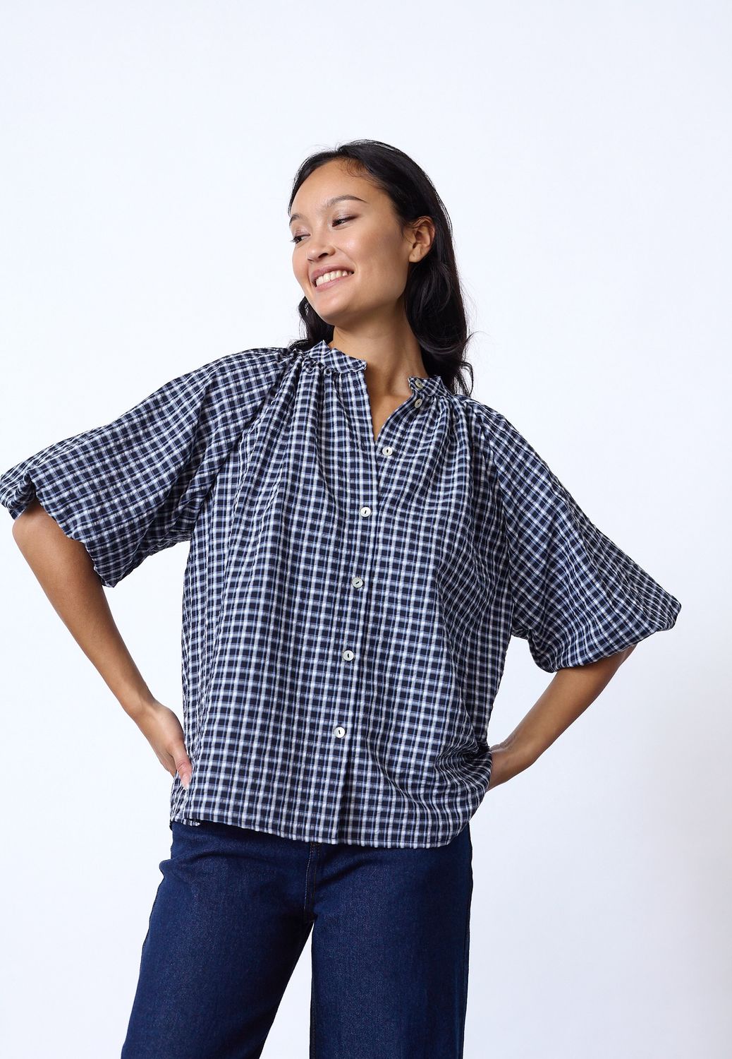 Blouse Elice - black check