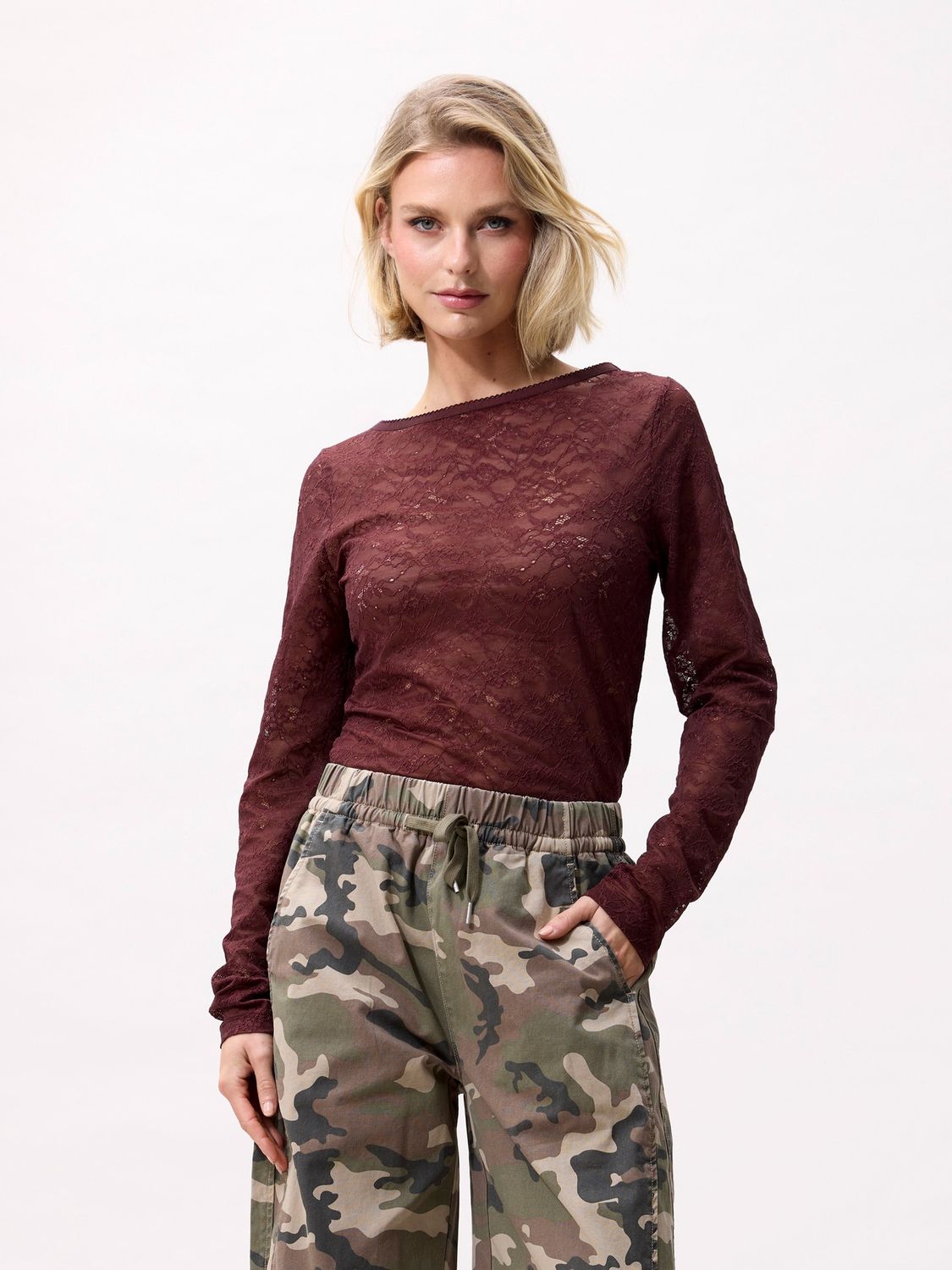 Lace long sleeve - merlot