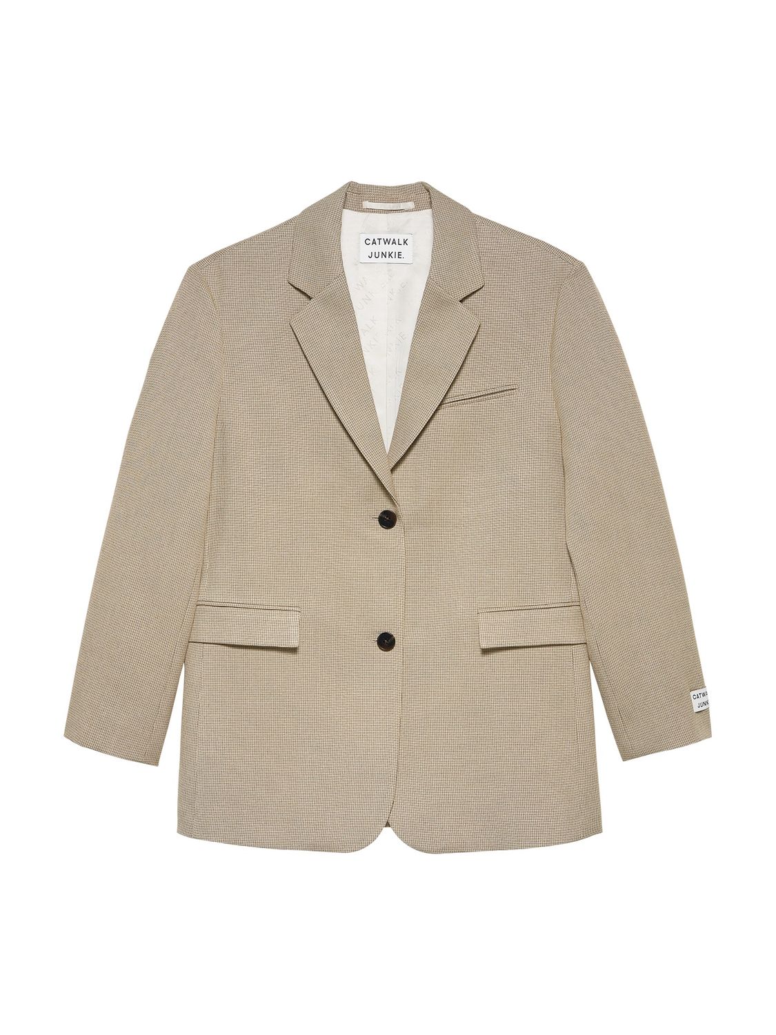 Oversized check blazer - Coffee Bean