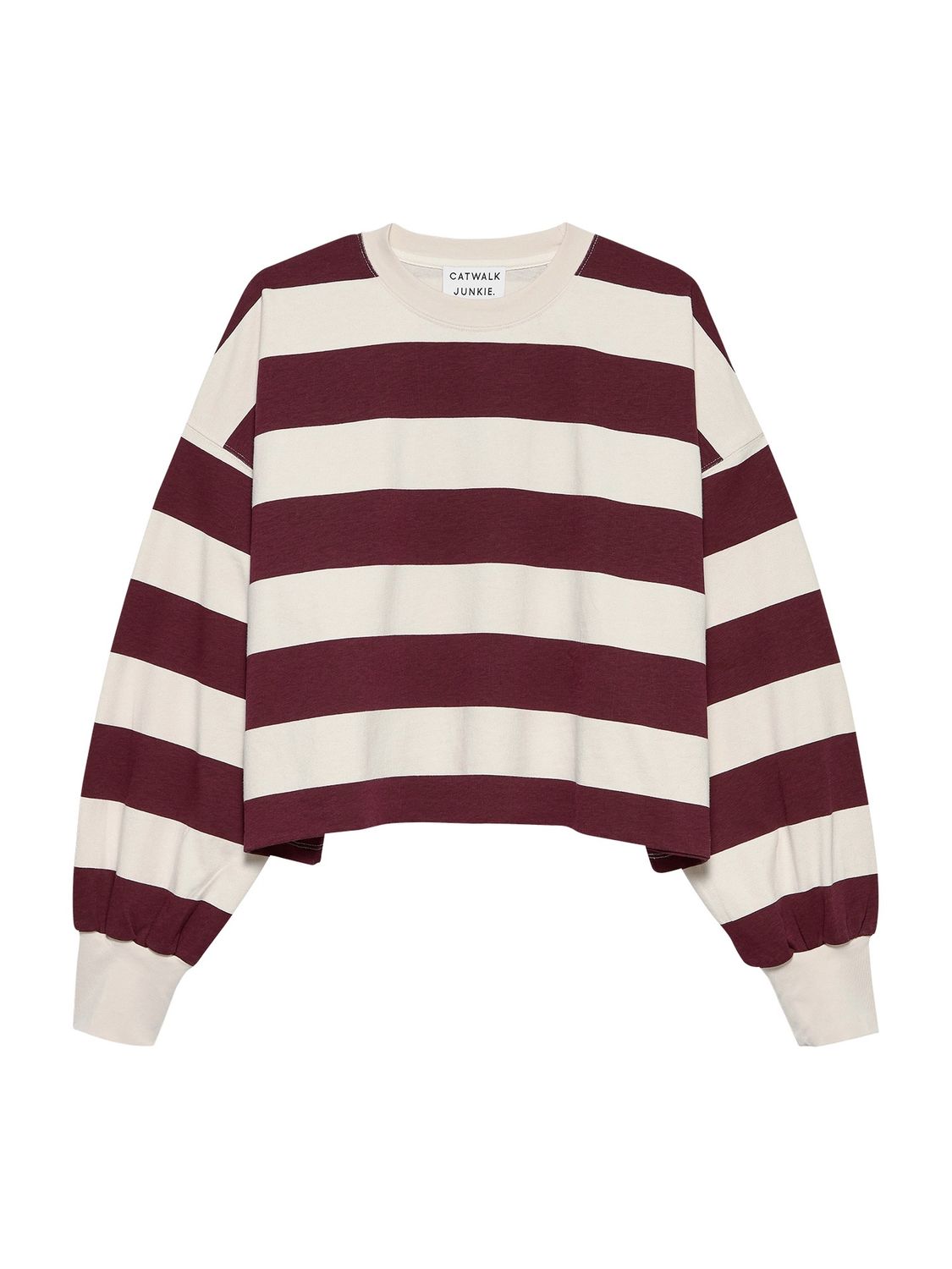 Oversized striped long sleeve - Merlot