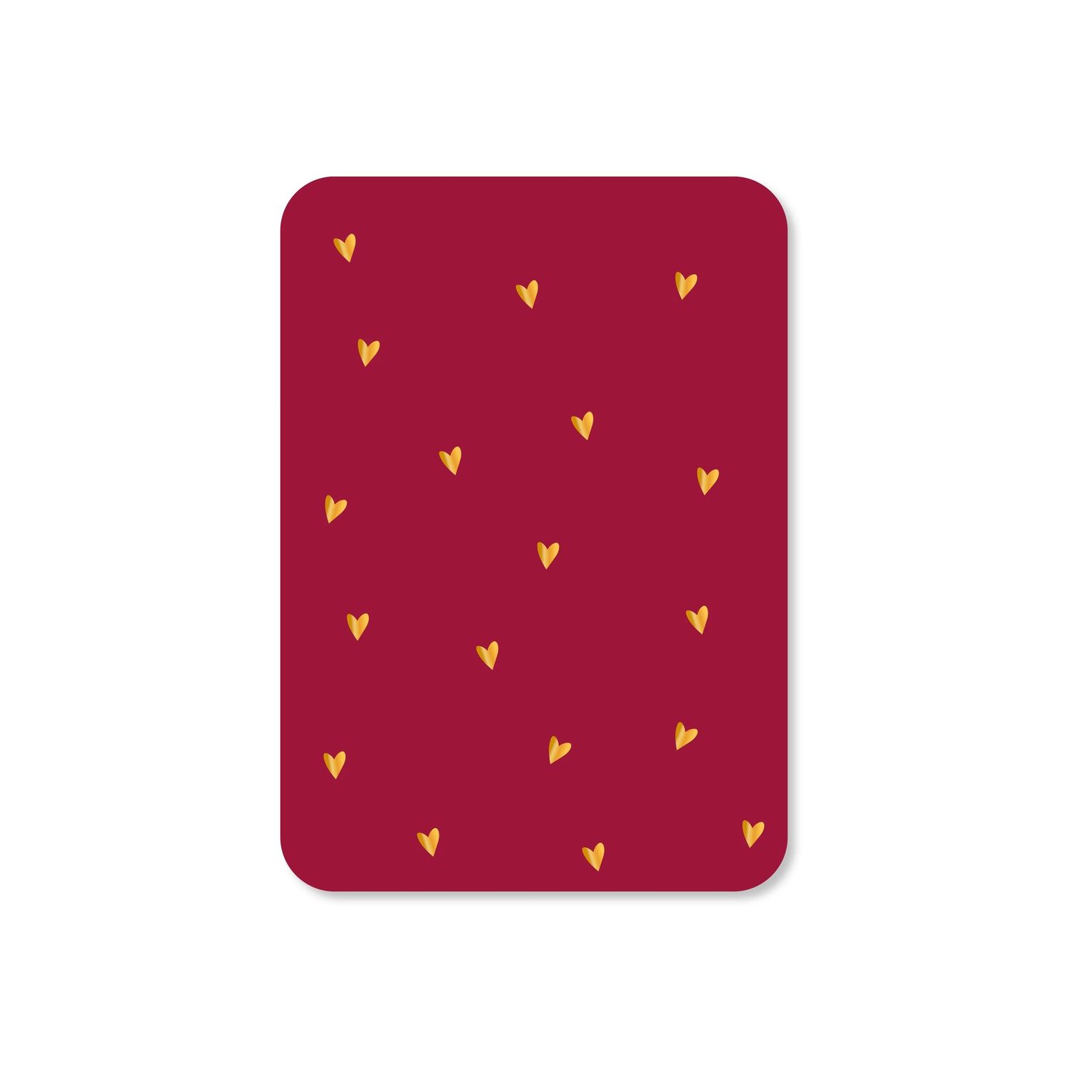 Minikaart Hartjes rood (met goudfolie)
