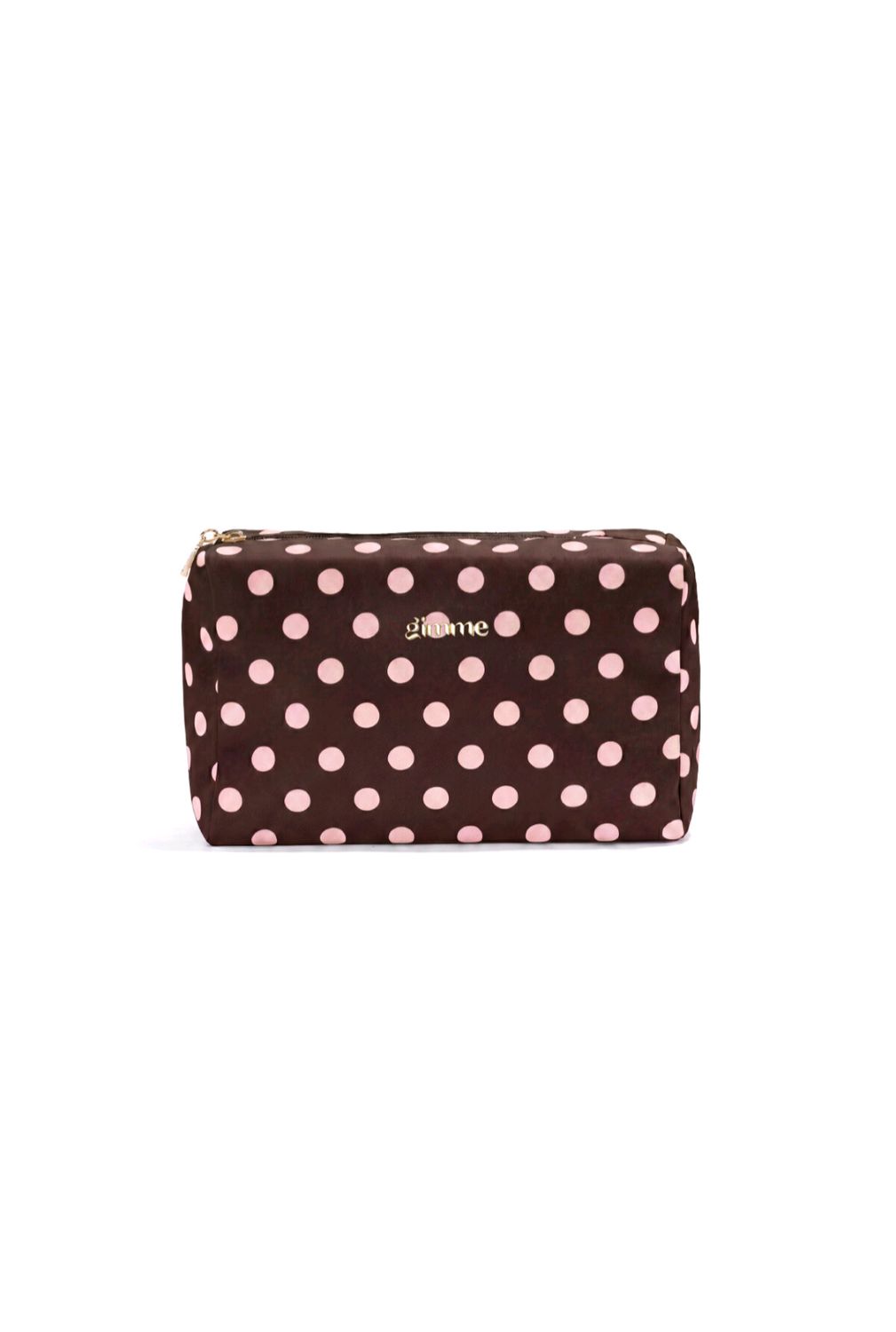 Toilettas stip - bruin/roze